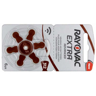 Set of 6 hearing batteries Extra Advanced Rayovac 312